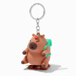 Claire's Porte-clés-Porte-clés capybara à remontoir