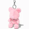 Claire's Porte-clés-Porte-clés en peluche nounours rose