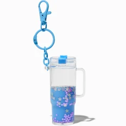Claire's Porte-clés-Porte-clés gobelet rempli d’eau bleu