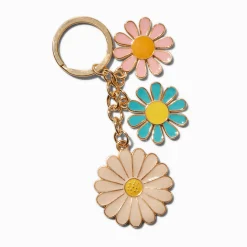 Claire's Porte-clés-Porte-clés émaillé triple marguerite