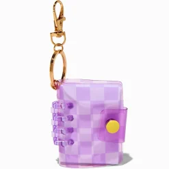 Claire's Porte-clés|Cahiers Et Journaux Intimes-Porte-clés à mini journal à carreaux violet