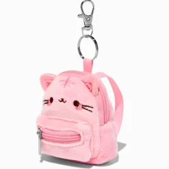 Claire's Porte-clés-Porte-clés mini sac à dos chat rose