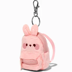 Claire's Porte-clés-Porte-clés mini sac à dos lapin rose