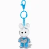 Claire's Porte-clés-Porte-clés à paillettes rempli d’eau lapin bleu