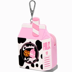 Claire's Porte-monnaies-Porte-clés porte-monnaie en silicone lait fraise