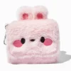 Claire's Portefeuilles-Porte-monnaie dépliant en fausse fourrure motif lapin rose