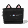 Claire's Portefeuilles-Porte-monnaie dépliant en imitation velours chat noir
