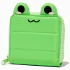 Claire's Portefeuilles-Porte-monnaie à glissière sur tout le pourtour grenouille vert