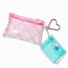 Claire's Porte-monnaies-Porte-monnaies transparents rose et bleu sarcelle - Lot de 2