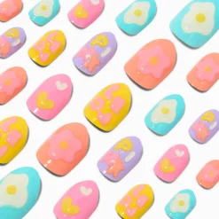 Claire's Ongles-Puffy Icons Stiletto Press On Vegan Faux Nail Set - 24 Pack