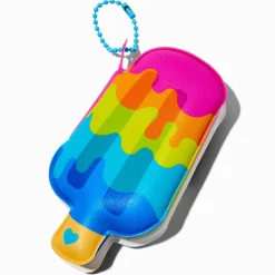Claire's Porte-clés|Cahiers Et Journaux Intimes-Puffy Rainbow Ice Pop Mini Diary Keyring