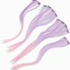 Claire's Perruques Et Extensions-Purple & Pink Ombré Faux Hair Clip In Extensions - 4 Pack