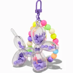 Claire's Porte-clés-Purple Balloon Dog Shaker Wristlet Keyring