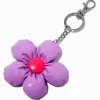 Claire's Porte-clés-Purple Daisy Puffy Keyring
