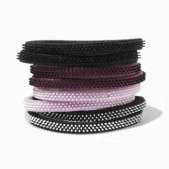 Claire's Élastiques-Purpled Mixed Rubber Grip Athletic Hair Ties - 8 Pack