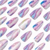 Claire's Ongles-Purple Galaxy Long Almond Vegan Faux Nail Set - 24 Pack