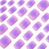 Claire's Ongles-Purple Radiating Hearts Medium Square Vegan Faux Nail Set - 24 Pack