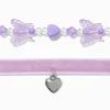 Claire's Colliers-Purple Velvet Butterfly Beaded Choker Necklaces - 2 Pack