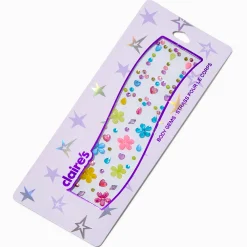 Claire's Paillettes Et Bijoux De Peau-Rainbow Shapes Body Gems - 100 Pack