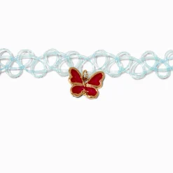 Claire's Colliers-Ras-de-cou effet tatouage avec pendentif d’humeur papillon