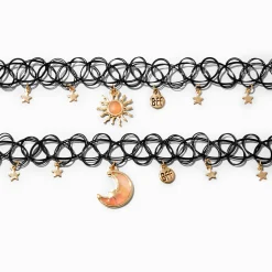 Claire's Colliers-Ras-de-cou effet tatouage best friends qui change de couleur en réaction aux UV - Lot de 2