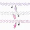 Claire's Colliers-Ras-de-cou effet tatouage cœur pastel best friends - Lot de 3
