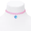Claire's Colliers-Ras-de-cou effet tatouage cœur tie-dye rose
