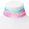 Claire's Colliers-Ras-de-cou effet tatouage à paillettes pastel - Lot de 3