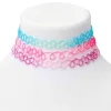 Claire's Colliers-Ras-de-cou effet tatouage à paillettes pastel - Lot de 3