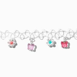 Claire's Colliers-Ras-de-cou effet tatouage papillons et fleurs