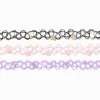 Claire's Colliers-Ras-de-cou effet tatouage perlé floral et cœur - Lot de 3