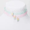 Claire's Colliers-Ras-de-cou effet tatouage phosphorescent cœur pastel best friends - Lot de 3