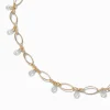 Claire's Colliers-Ras-de-cou pendant ovale délicat en zircon cubique couleur dorée