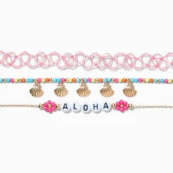 Claire's Colliers-Ras-de-cou perlé Aloha - Lot de 3