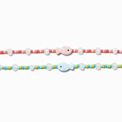 Claire's Colliers-Ras-de-cou perlés poisson best friends - Lot de 2