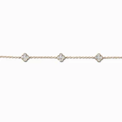 Claire's Colliers-Ras-de-cou trèfle en zircon cubique couleur dorée