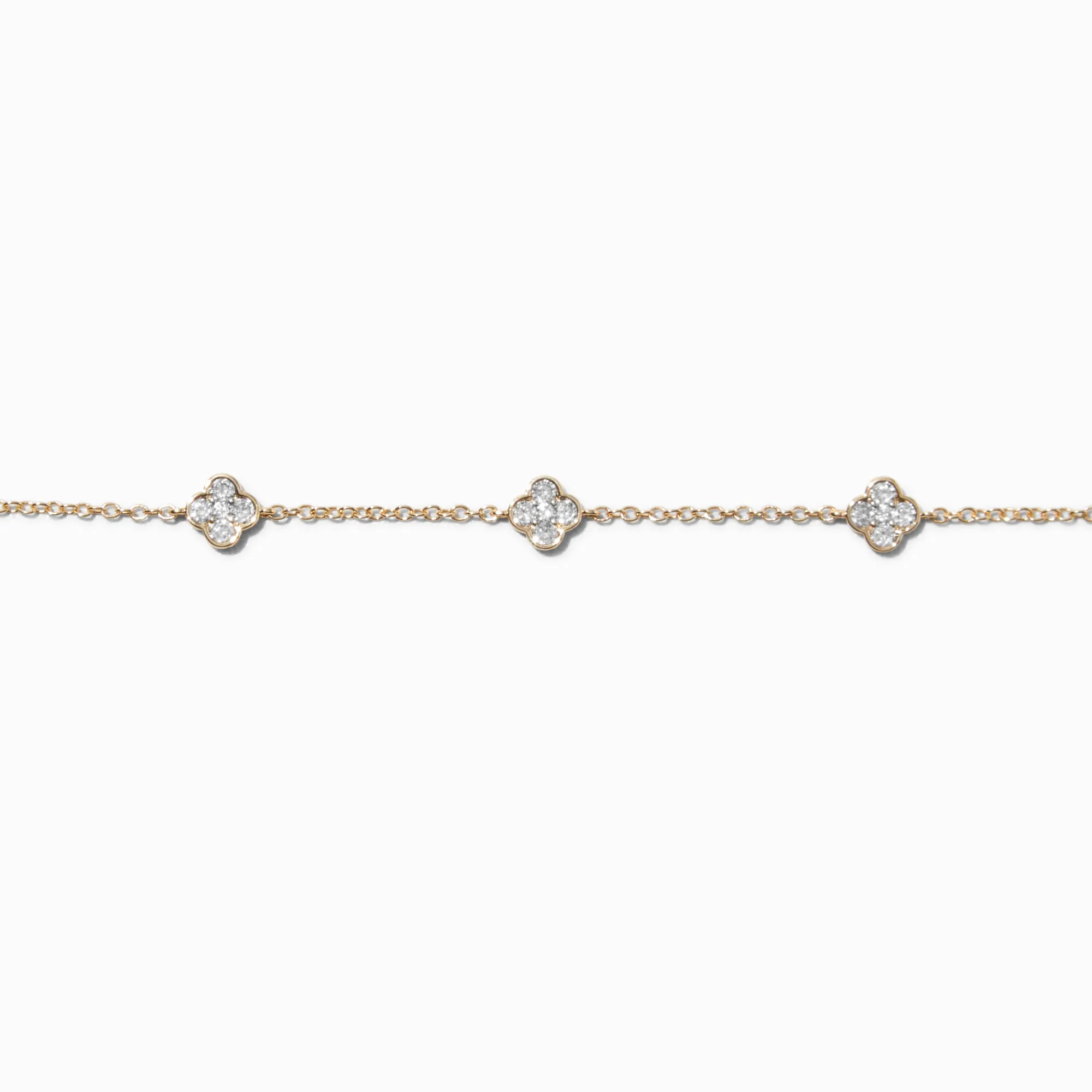Claire's Colliers-Ras-de-cou trèfle en zircon cubique couleur dorée