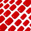 Claire's Ongles-Red Glossy Medium Square Vegan Faux Nail Set - 24 Pack