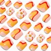 Claire's Ongles-Retro Daisy Swirl Square Press On Vegan Faux Nail Set - 24 Pack