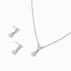 Claire's Pendantes|Colliers-Rose Gold-tone Cubic Zirconia Blush Pink Pearl Jewelry Set - 2 Pack