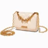 Claire's Sacs À Bandoulière-Sac à bandoulière à chaîne couleur dorée « Slay » matelassé rose clair
