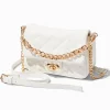 Claire's Sacs À Bandoulière-Sac à bandoulière à double sangle blanc matelassé