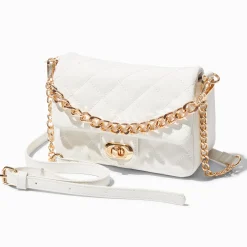 Claire's Sacs À Bandoulière-Sac à bandoulière à double sangle blanc matelassé