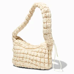 Claire's Sacs À Main Et Sacs Cabas-Sac bandoulière matelassé couleur ivoire