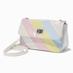 Claire's Sacs À Bandoulière-Sac à bandoulière à rayures lustré arc-en-ciel