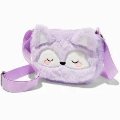 Claire's Sacs À Bandoulière-Sac à bandoulière renard lilas en fausse fourrure Claire's Club