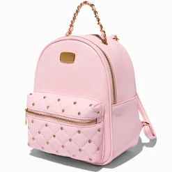 Claire's Sacs À Dos-Sac à dos matelassé rose tendre incrusté de strass