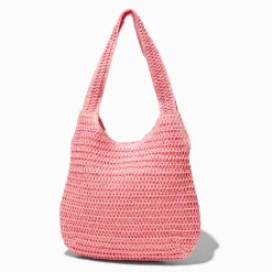 Claire's Sacs À Main Et Sacs Cabas-Sac porté épaule souple tressé rose