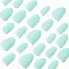 Claire's Ongles-Sage Green Glossy Short Almond Vegan Faux Nail Set - 24 Pack