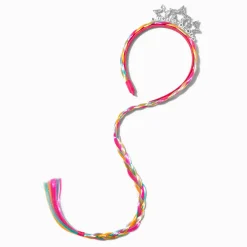 Claire's Bandeaux Et Serre-têtes|Perruques Et Extensions-Serre-tête avec cheveux synthétiques arc-en-ciel « Girl Power » Claire's Club